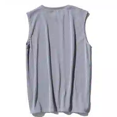 乱步 螺纹字母纯色无袖背心 男女同款