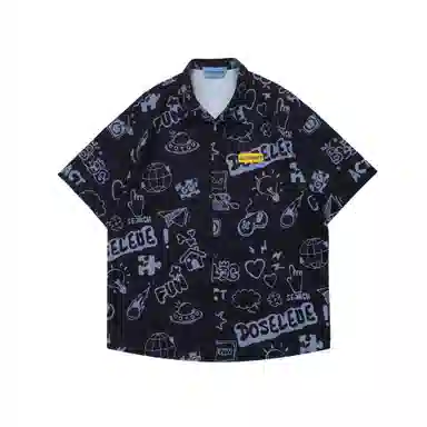 花蔓色 宽松休闲百搭短袖衬衫 女款