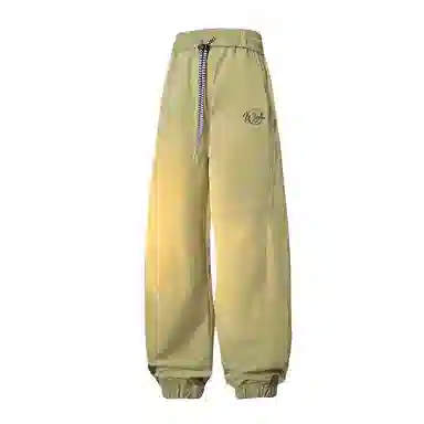 兰缪 美式复古日系简约高街风潮流基础日常通勤山系户外运动宽松清爽透气柔软百搭亲肤长裤束脚纯色直筒垂感系带休闲裤 男女同款