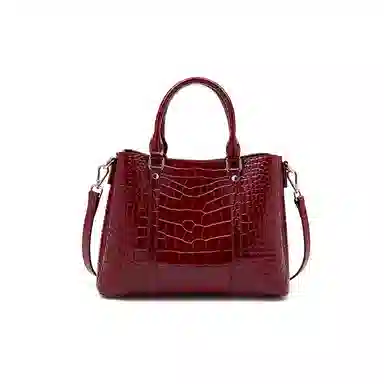 时尚经典 老人头 百搭休闲通勤鳄鱼纹气质妈妈包 头层牛皮 单肩手提包 女款 多色