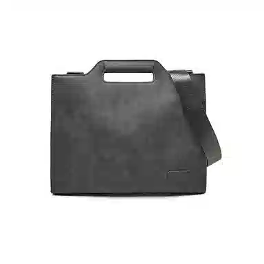 老人头 复古时尚潮酷简约高级感通勤 合成革 公文包 男款 灰色