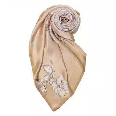 上海故事 加大真丝大方巾 桑蚕丝 丝巾 女款 温婉花意