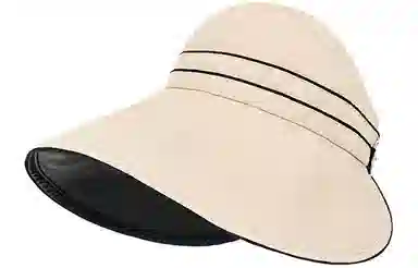 优幽兰 时尚百搭夏季黑胶遮脸遮阳渔夫帽女纯色休闲简约开车骑行防紫外线出游透气空顶帽显脸小 聚酯纤维 防晒帽 女款