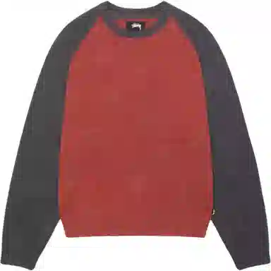 Stussy SS25 Colorblocked Raglan Knit Crew