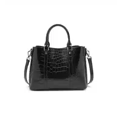时尚经典 老人头 百搭休闲通勤鳄鱼纹气质妈妈包 头层牛皮 单肩手提包 女款 多色