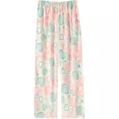 宫蝶 可爱卡通薄款中腰长裤休闲裤 女款