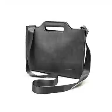 老人头 复古时尚潮酷简约高级感通勤 合成革 公文包 男款 灰色