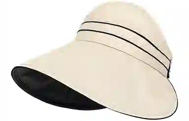 优幽兰 时尚百搭夏季黑胶遮脸遮阳渔夫帽女纯色休闲简约开车骑行防紫外线出游透气空顶帽显脸小 聚酯纤维 防晒帽 女款