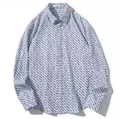 乱步 潮牌小众设计感字母简约舒适百搭长袖衬衫 男女同款