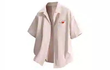 王者荣耀 标语款 美式高街刺绣爱心字母潮宽松舒适高街痞帅高级感休闲百搭打底短袖衬衫 男女同款