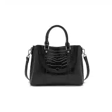 时尚经典 老人头 百搭休闲通勤鳄鱼纹气质妈妈包 头层牛皮 单肩手提包 女款 多色