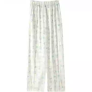 宫蝶 可爱卡通薄款中腰长裤休闲裤 女款