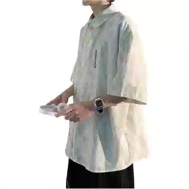 【dme】 美式休闲男夏季薄潮牌潮流宽松衣服日系短袖衬衫 男女同款