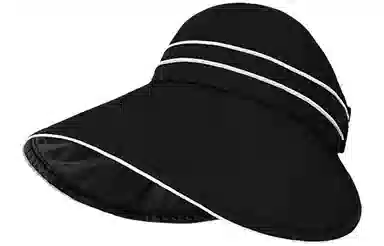 优幽兰 时尚百搭夏季黑胶遮脸遮阳渔夫帽女纯色休闲简约开车骑行防紫外线出游透气空顶帽显脸小 聚酯纤维 防晒帽 女款