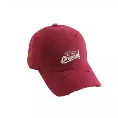 艾佳微 美式破洞刺绣字母时尚通勤遮阳防晒大宽檐 棉 鸭舌帽 男女同款情侣款