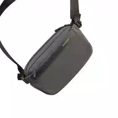 泰克森 休闲磁吸扣 牛津纺 胸包 男女同款情侣款 黑色/灰色