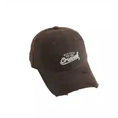 艾佳微 美式破洞刺绣字母时尚通勤遮阳防晒大宽檐 棉 鸭舌帽 男女同款情侣款