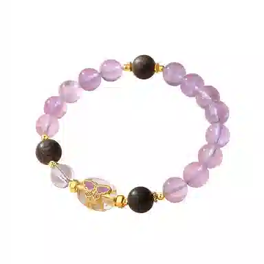 遇点 蝴蝶梦幻 #好运气质高贵优雅小众高级感设计天然 紫水晶 手串 女款