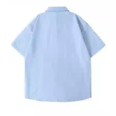 红豆 冰丝凉感顺滑基础款美式复古潮流工装衬衣休闲宽松轻薄透气舒适有型接触凉感百搭宽松纽扣翻领户外短袖衬衫 男女同款