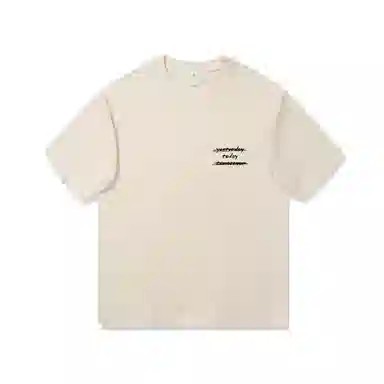 莫代尔 舒适宽松纯棉柔软亲肤百搭休闲气质简约潮流设计感时尚多色可选圆领大学生短袖卫衣外出可穿打底衣 男女同款