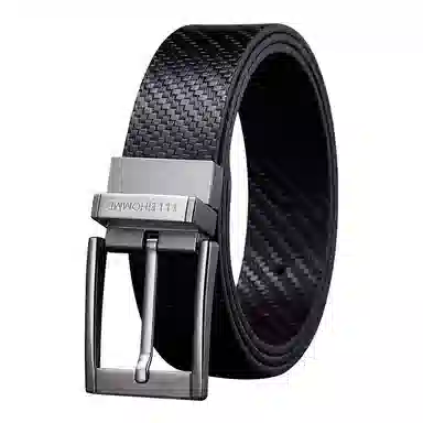 ELLE HOMME Business Leather Belt Gunmetal 3.3cm