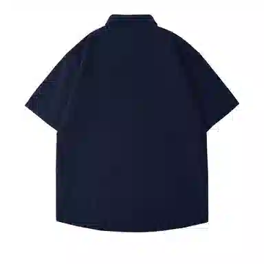 红豆 冰丝凉感顺滑基础款美式复古潮流工装衬衣休闲宽松轻薄透气舒适有型接触凉感百搭宽松纽扣翻领户外短袖衬衫 男女同款