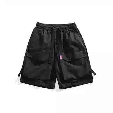 【dme】 美式复古大口袋水洗做旧工装纯色宽松直筒五分裤休闲短裤 男女同款