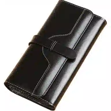 歌若拉 长款真皮简约百搭气质一体软皮多卡功能 牛皮 钱包 常规 女款 多色