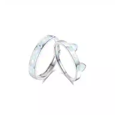 【S999足银纯银|精选高品质】 七七银饰 鱼猫之恋 百搭开口可调节 轻奢简约高级感 表白告白日常通勤  银 戒指 男女同款情侣款