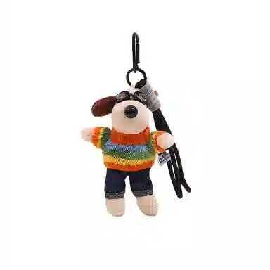 丹琴 呆萌飞行员狗公仔 绿色毛衣玩偶书包挂饰背包车载卡通 毛绒 挂件 男女同款情侣款