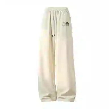 兰缪 美式复古日系简约高街风基础款日常通勤山系户外运动宽松清爽透气潮流柔软百搭亲肤直筒裤长裤垂感系带长裤休闲裤 男女同款