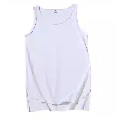 乱步 美式纯棉高街嘻哈前短后长分叉下摆宽松无袖背心 男女同款