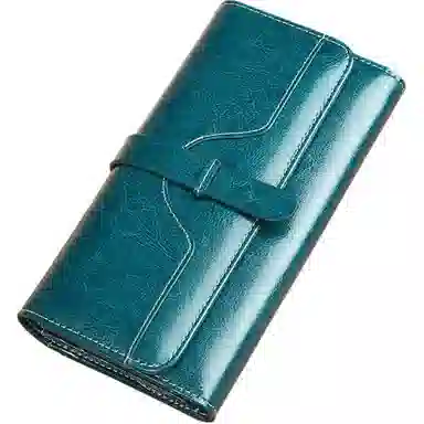 歌若拉 长款真皮简约百搭气质一体软皮多卡功能 牛皮 钱包 常规 女款 多色