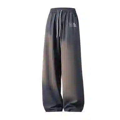 兰缪 美式复古日系简约高街风基础款日常通勤山系户外运动宽松清爽透气潮流柔软百搭亲肤直筒裤长裤垂感系带长裤休闲裤 男女同款