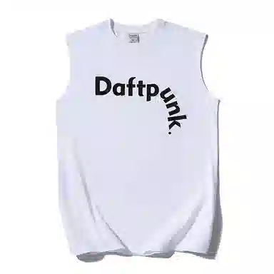 乱步 重磅街头潮流简约风个性印花宽松休闲运动无袖背心 男女同款