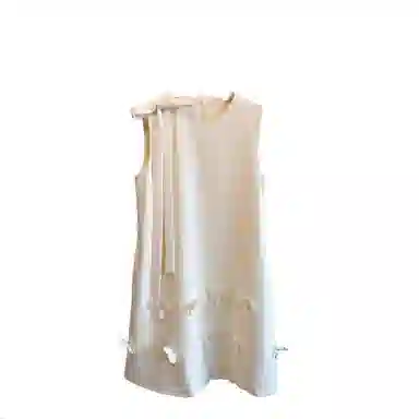 桴生 立体花朵背心裙女蝴蝶结简约无袖连衣裙 女款