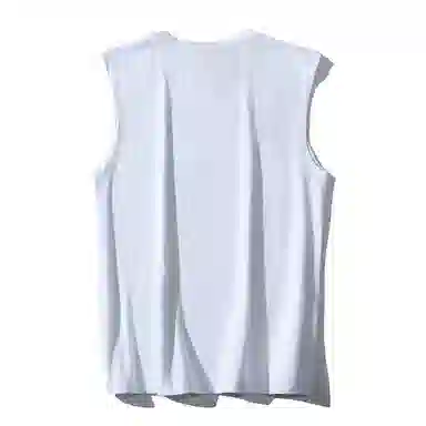 乱步 重磅街头潮流简约风个性印花宽松休闲运动无袖背心 男女同款