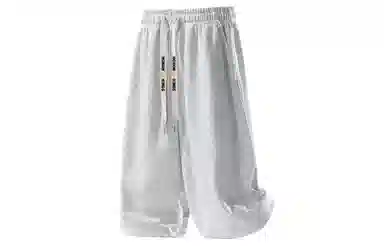 王者荣耀 美式复古纯色七分裤简约百搭宽松舒适透气亲肤凉感居家户外运动青少年潮流休闲短裤 男女同款