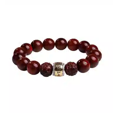 木盛缘 【吸金貔貅】新中式国潮招财纳福男朋友父亲可转动护身符平安解压文玩盘玩好运小叶佛珠 紫檀属 木作手串 男女同款情侣款