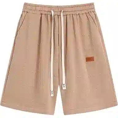 零氏 美式高街复古潮牌系绳美式高街复古潮牌系绳宽松五分宽松休闲短裤 男女同款