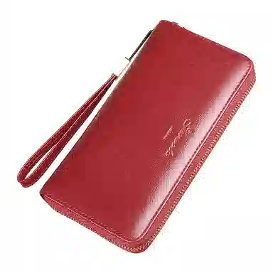 歌若拉 长款真皮时尚气质百搭软皮拉链钱夹 牛皮 钱包 常规 女款