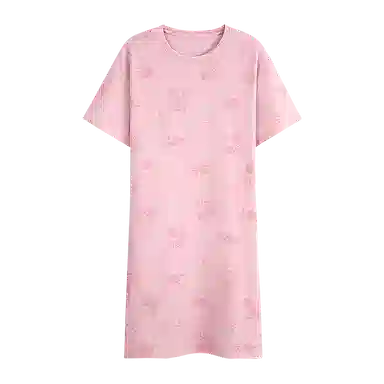 兰缪 缪纯棉睡衣款卡通短袖带胸垫薄款睡裙 女款