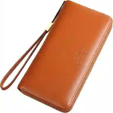 歌若拉 长款真皮时尚气质百搭软皮拉链钱夹 牛皮 钱包 常规 女款