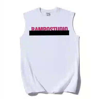 乱步 重磅纯棉摇滚风个性印花宽松休闲运动无袖背心 男女同款