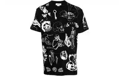 Alexander McQueen Printed Skull T-Shirt Black