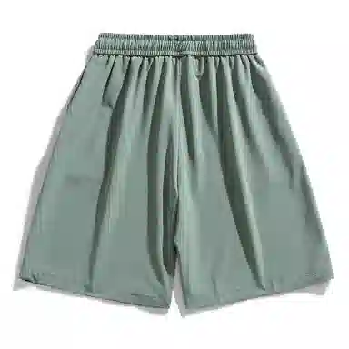 物质公式 美式复古高街纯色基础百搭透气速干冰丝宽松弹力训练健身舒适亲肤锻炼松紧五分过膝篮球裤 男女同款