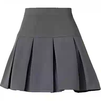 轻迎 高腰百褶裙显瘦美式学院风半身裙休闲短裙 女款