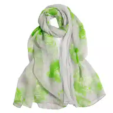 红豆 时尚印花拼接 桑蚕丝 丝巾 女款