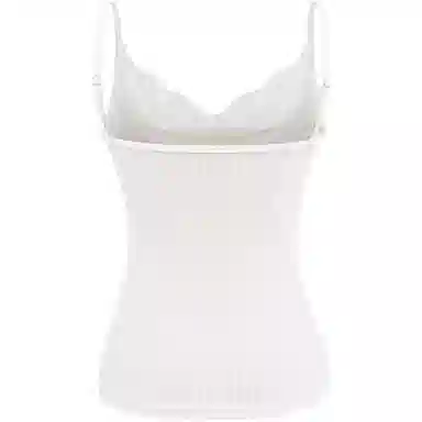 北极绒 蕾丝拼接扭结心机镂空修身吊带 女款