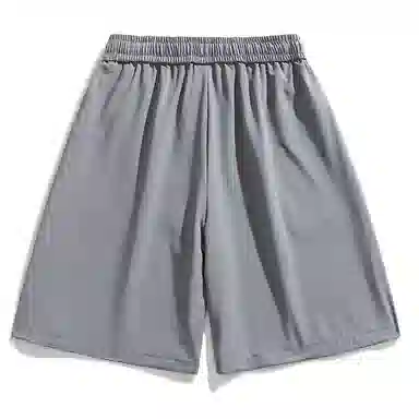 物质公式 美式复古高街纯色基础百搭透气速干冰丝宽松弹力训练健身舒适亲肤锻炼松紧五分过膝篮球裤 男女同款